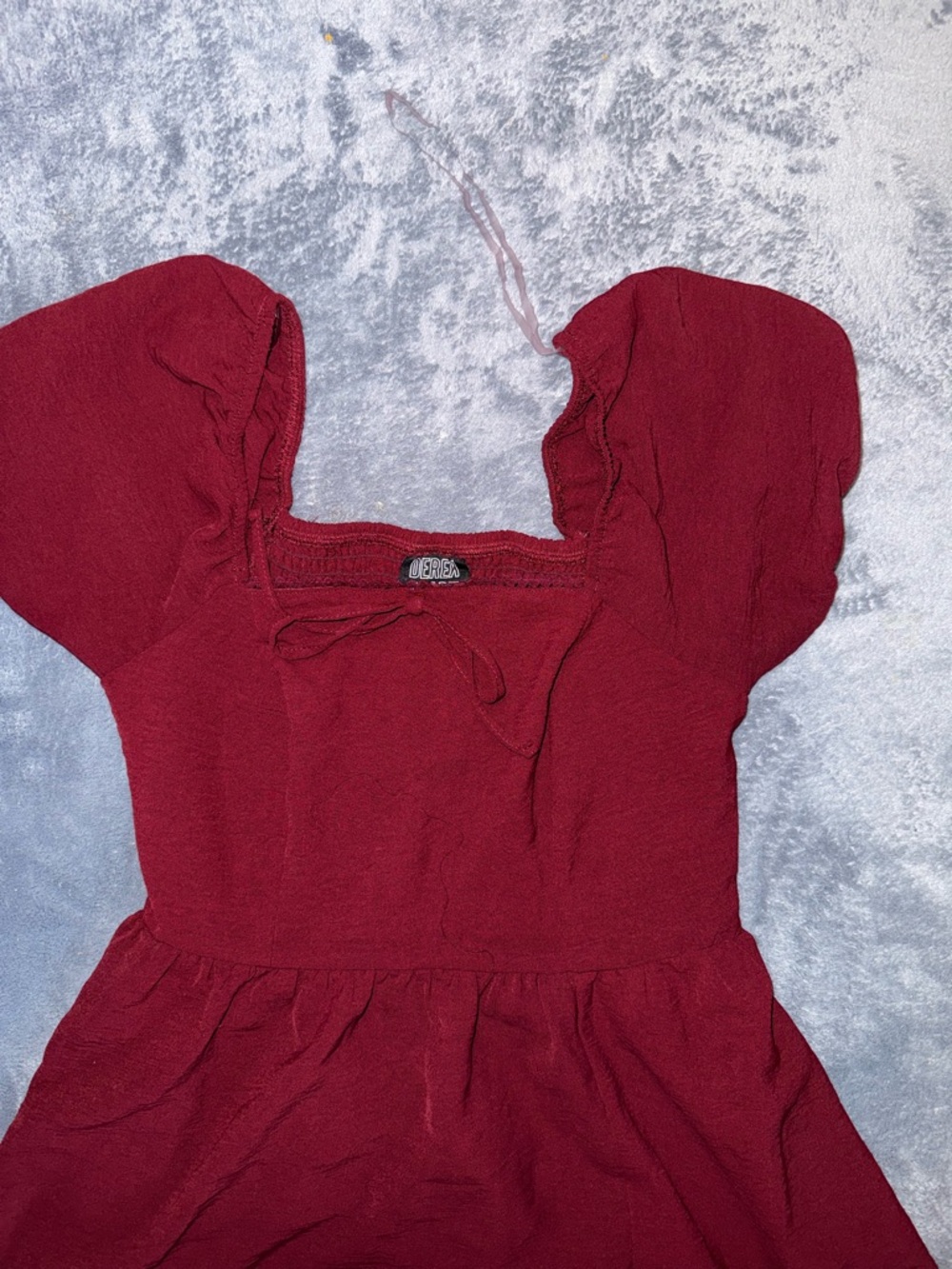 Derek Heart Burgundy Tie-Front Maxi Dress - Picture 2 of 3